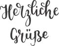 German hand lettering isolated on white